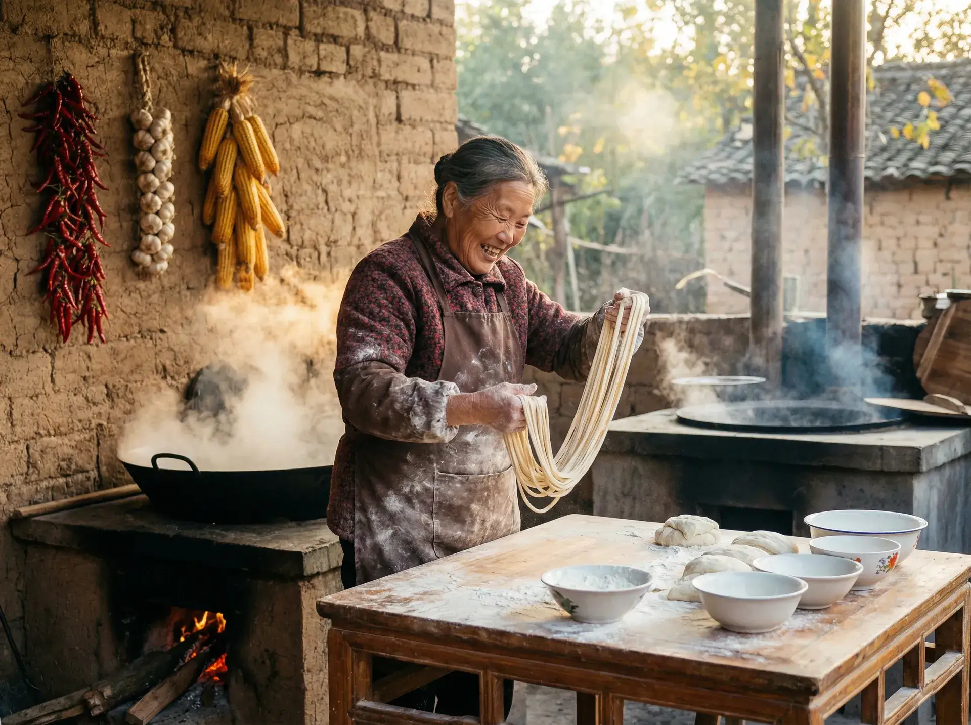 农家大嫂手擀面 - 利箭行动 电视剧 乡村美食